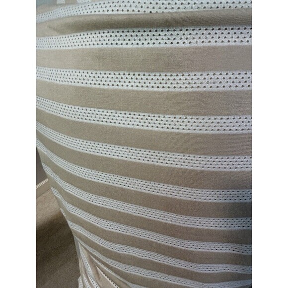 GUESS Hailey Side Ruched Striped Dress Cream/White Size 10 NWT - Picture 13 of 13